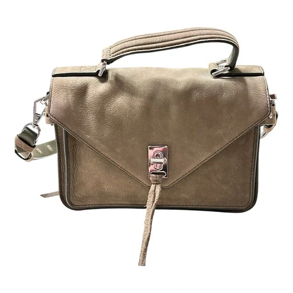 Rebecca Minkoff Olive Green Suede Shoulder | Crossbody Bag Convertible Strap - Picture 5 of 11